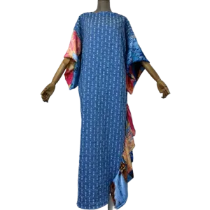 Pre Order:  Chic Ruffled Denim Kaftan Dress - WINI