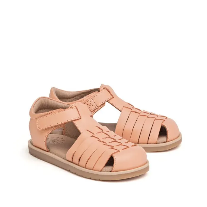 Pretty Brave Frankie Closed Toe Leather Sandal Coral 29-31