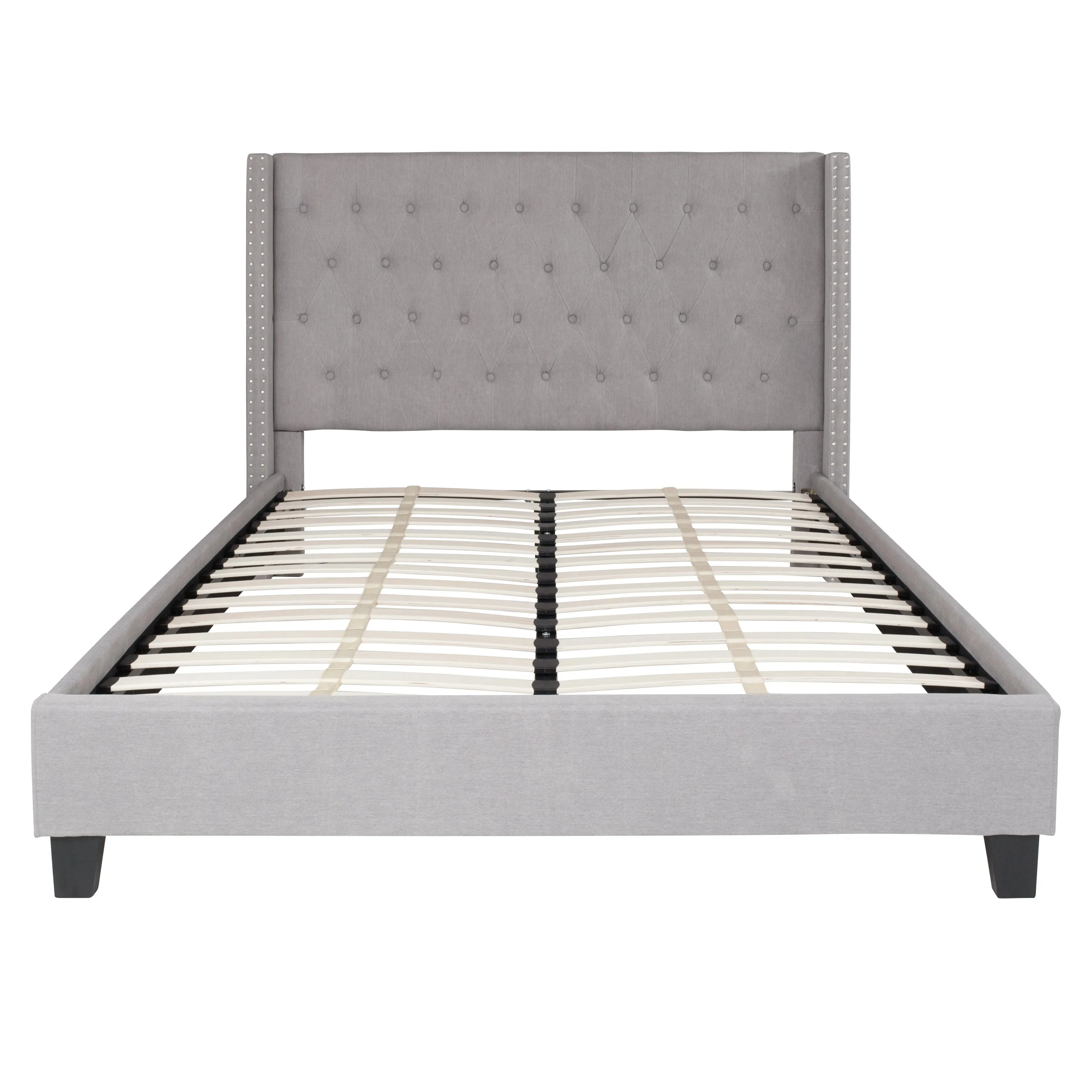 Queen Platform Bed Set-Gray HG-BM10-43-GG