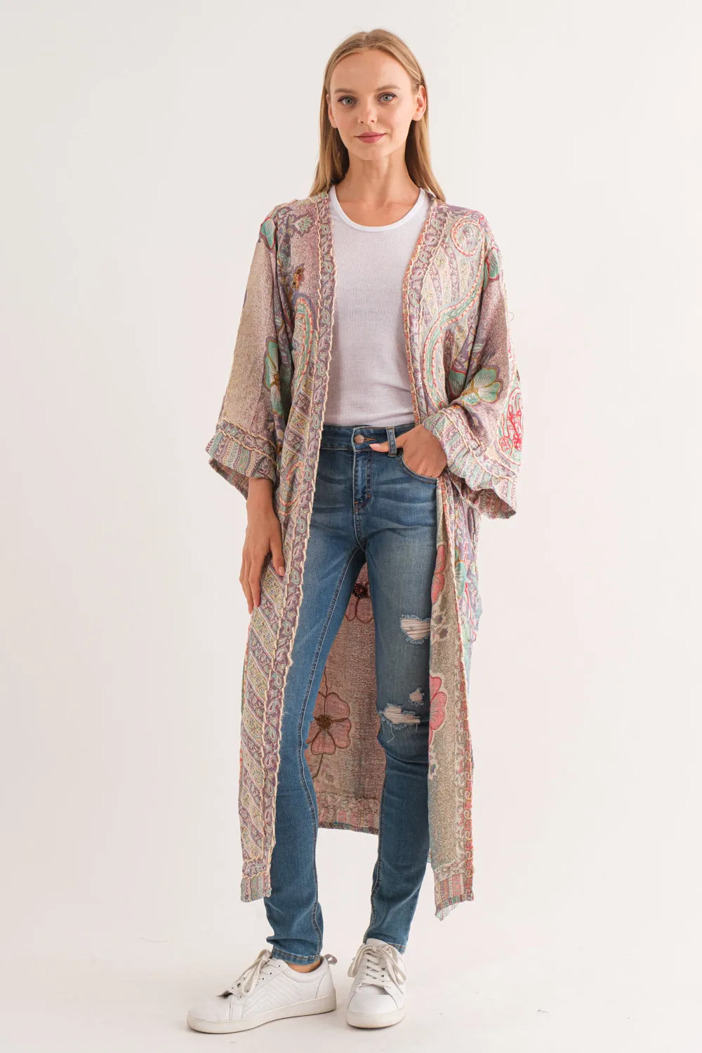 RAJ MARLEY THICK STITCH EMBROIDERED DUSTER