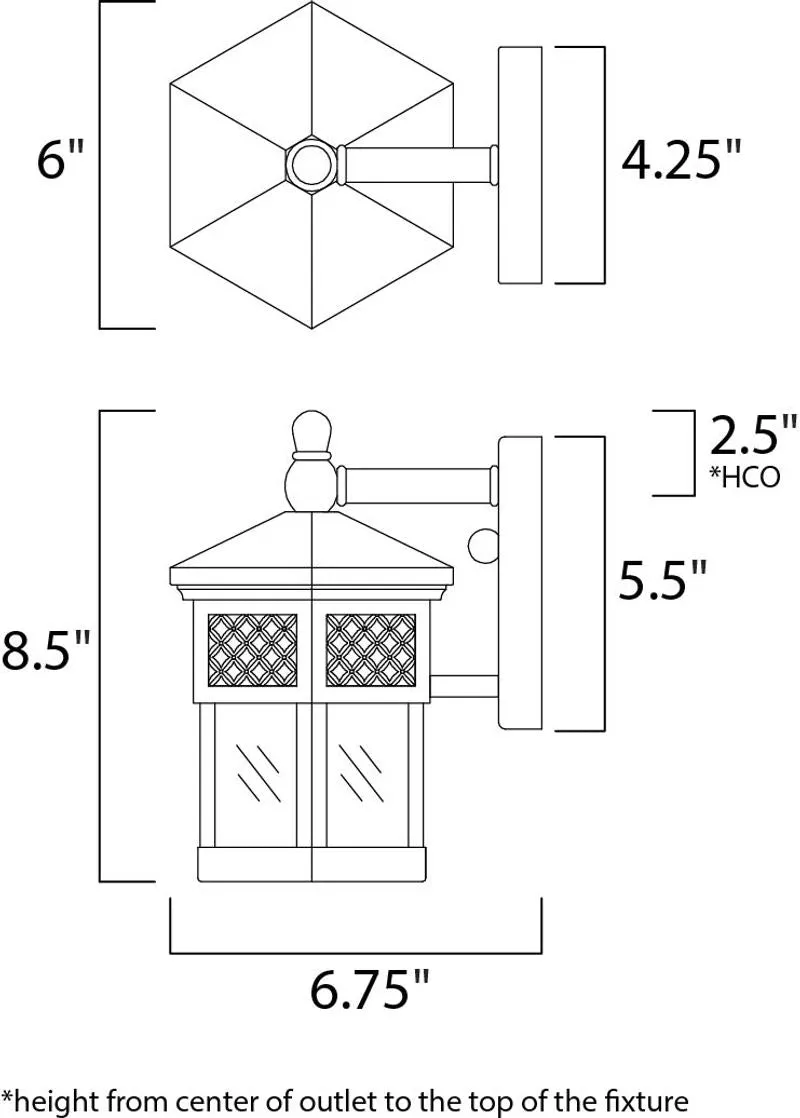 Scottsdale 6" Single Light Outdoor Wall Mount in Country Forge