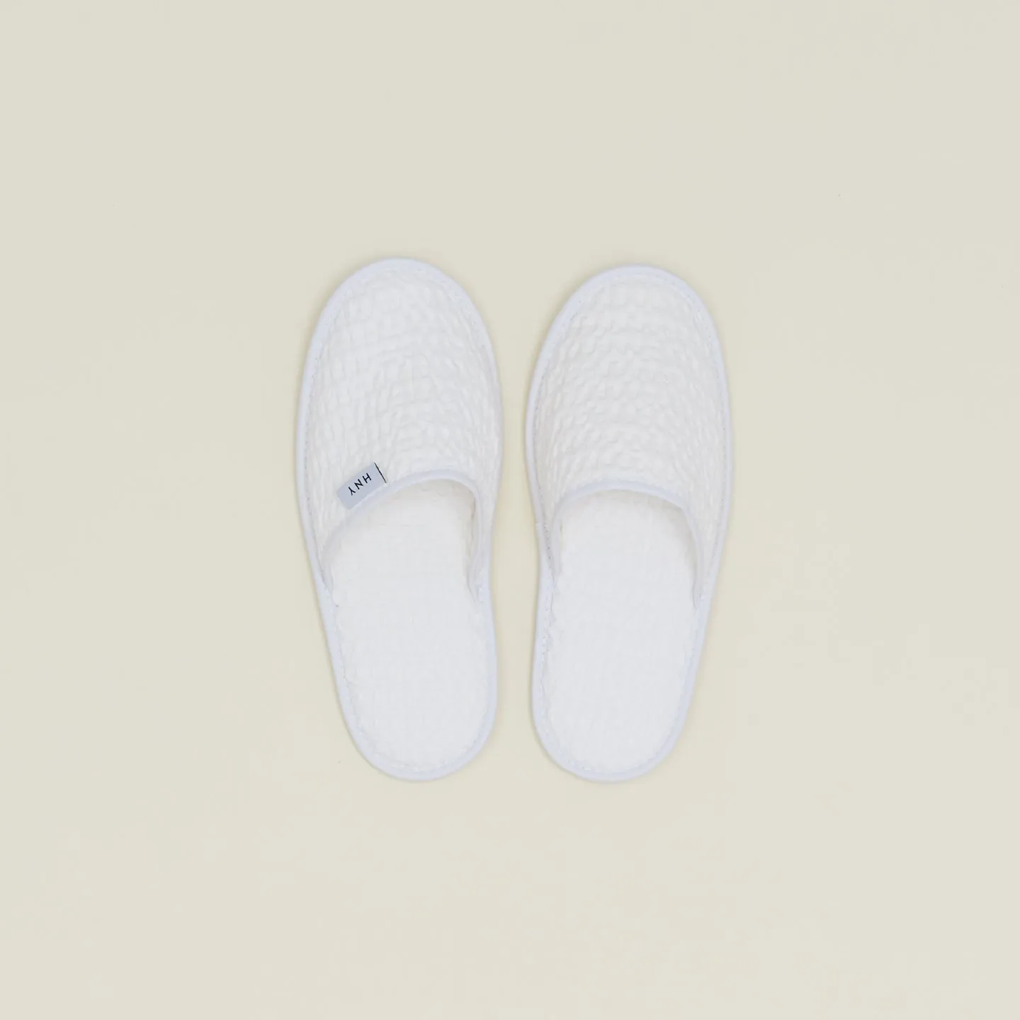 Simple Waffle Slippers - White