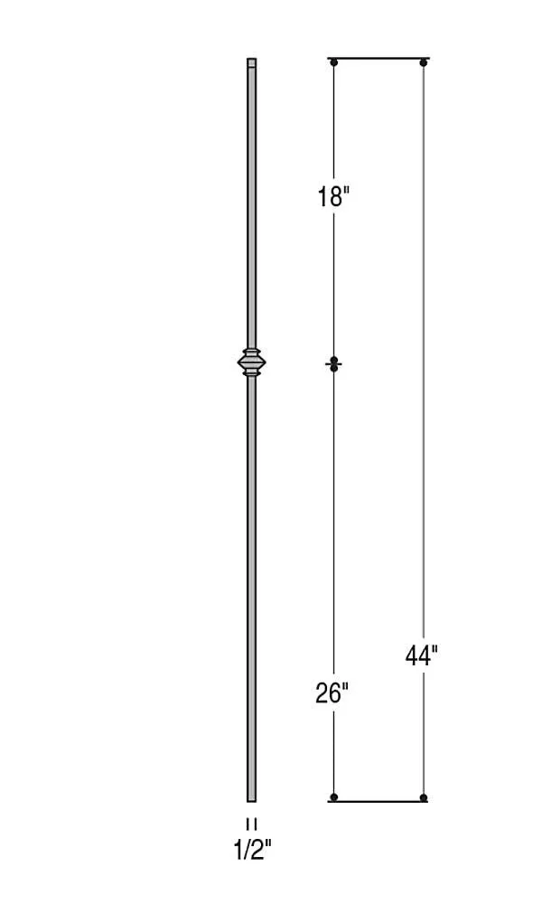 Single Knuckle Iron Baluster : 2556