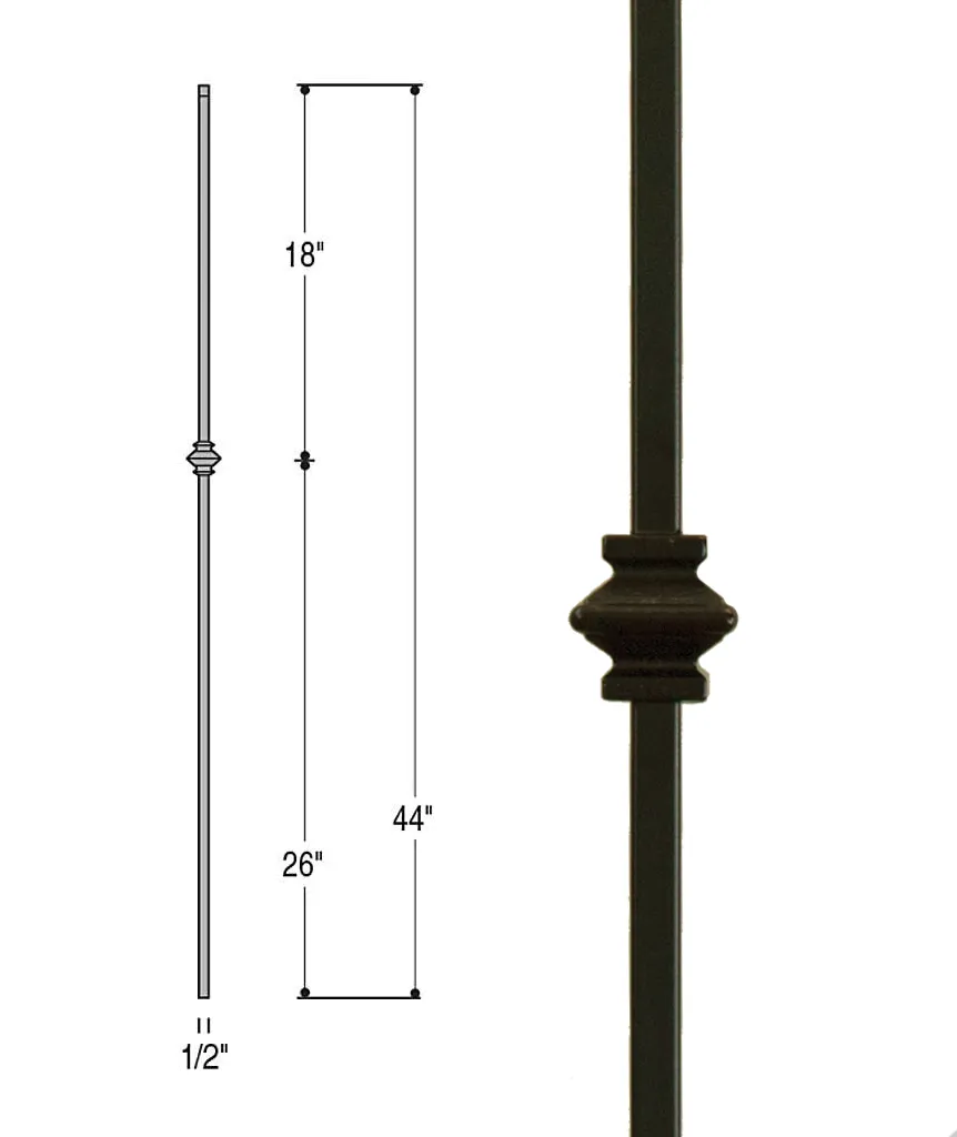 Single Knuckle Iron Baluster : 2556