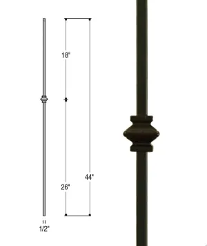 Single Knuckle Iron Baluster : 2556