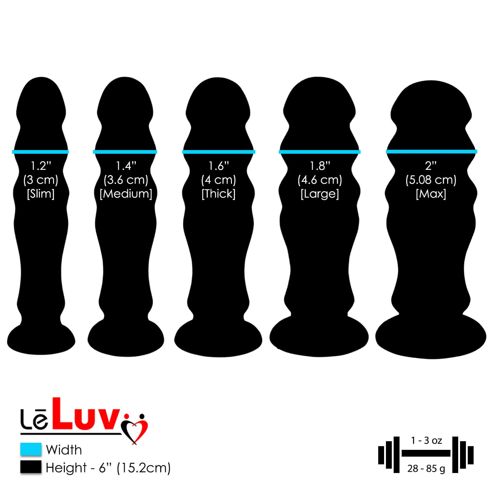 SMOOTHIE 3D Printed Dildo 6 Inch Length - Choose a Thickness 1.2"-3.0"