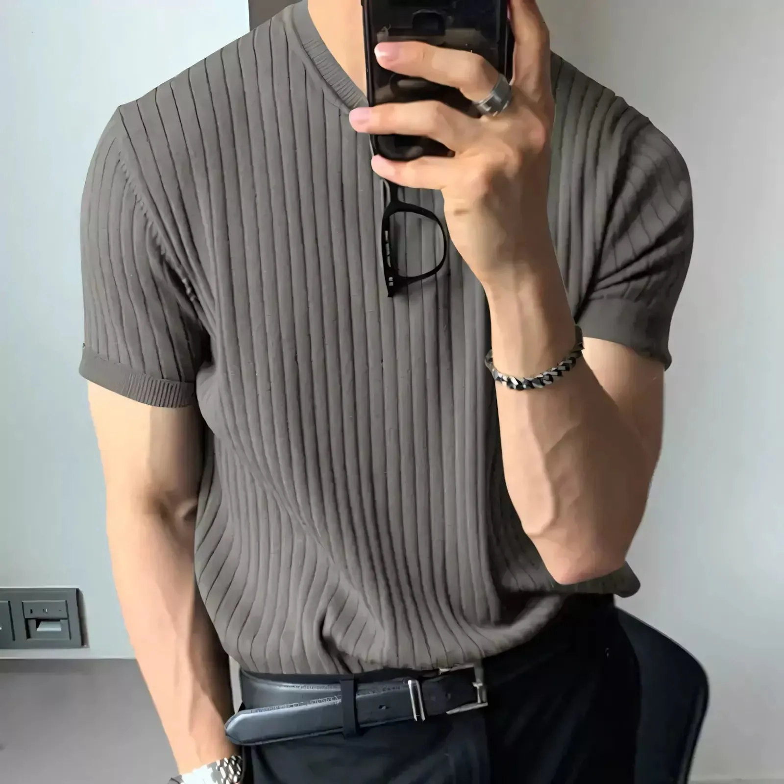 Solid Color O-neck Short Sleeve Tee
