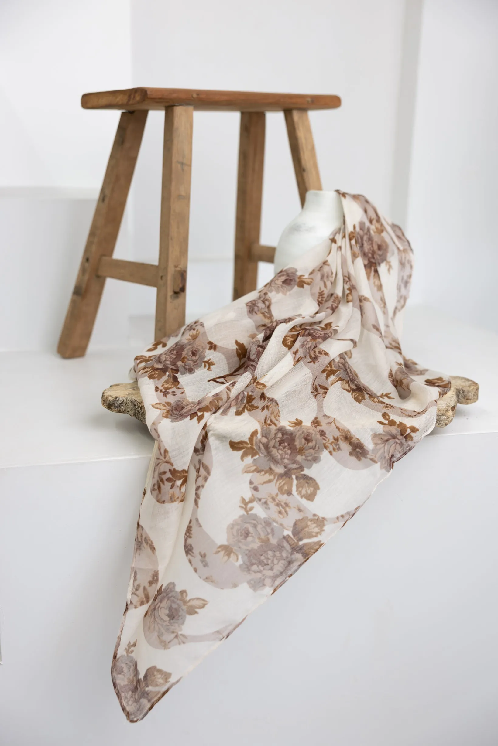 Square Crinkled Print Scarf