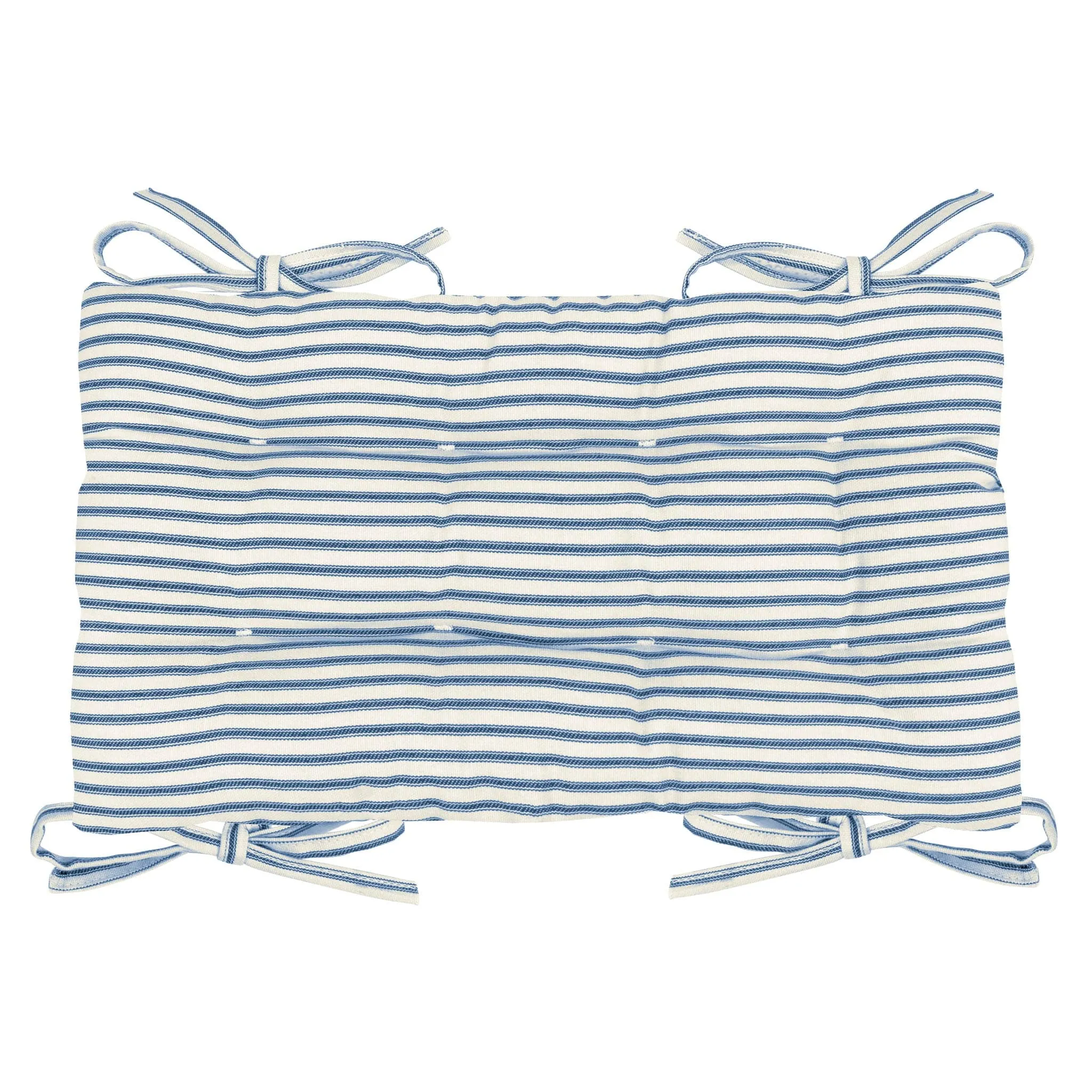 Ticking Stripe Navy Blue Saddle Stool Cushions - Gaucho Stool - Satori Seat Cushions