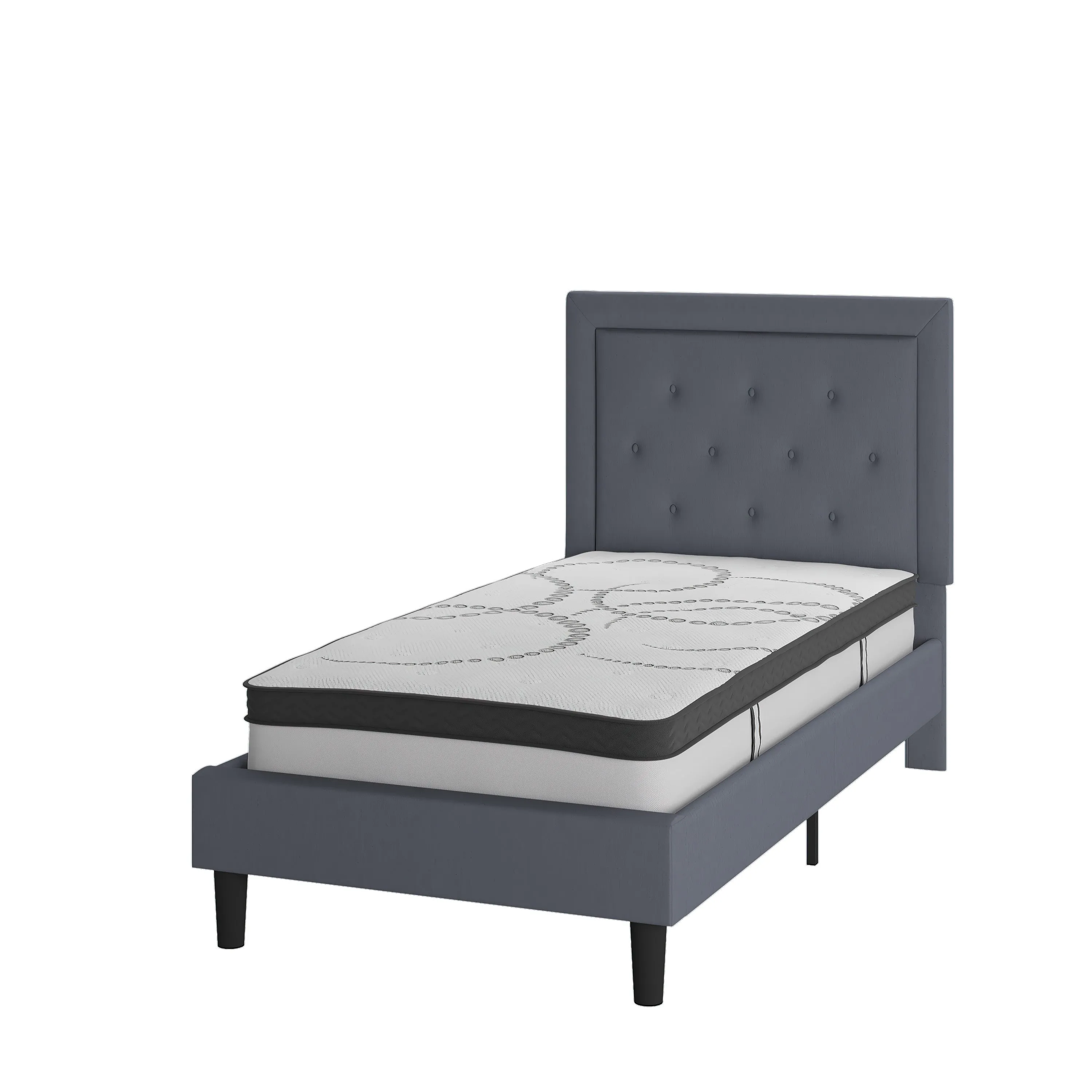 Twin Platform Bed Set-Gray SL-BM10-25-GG