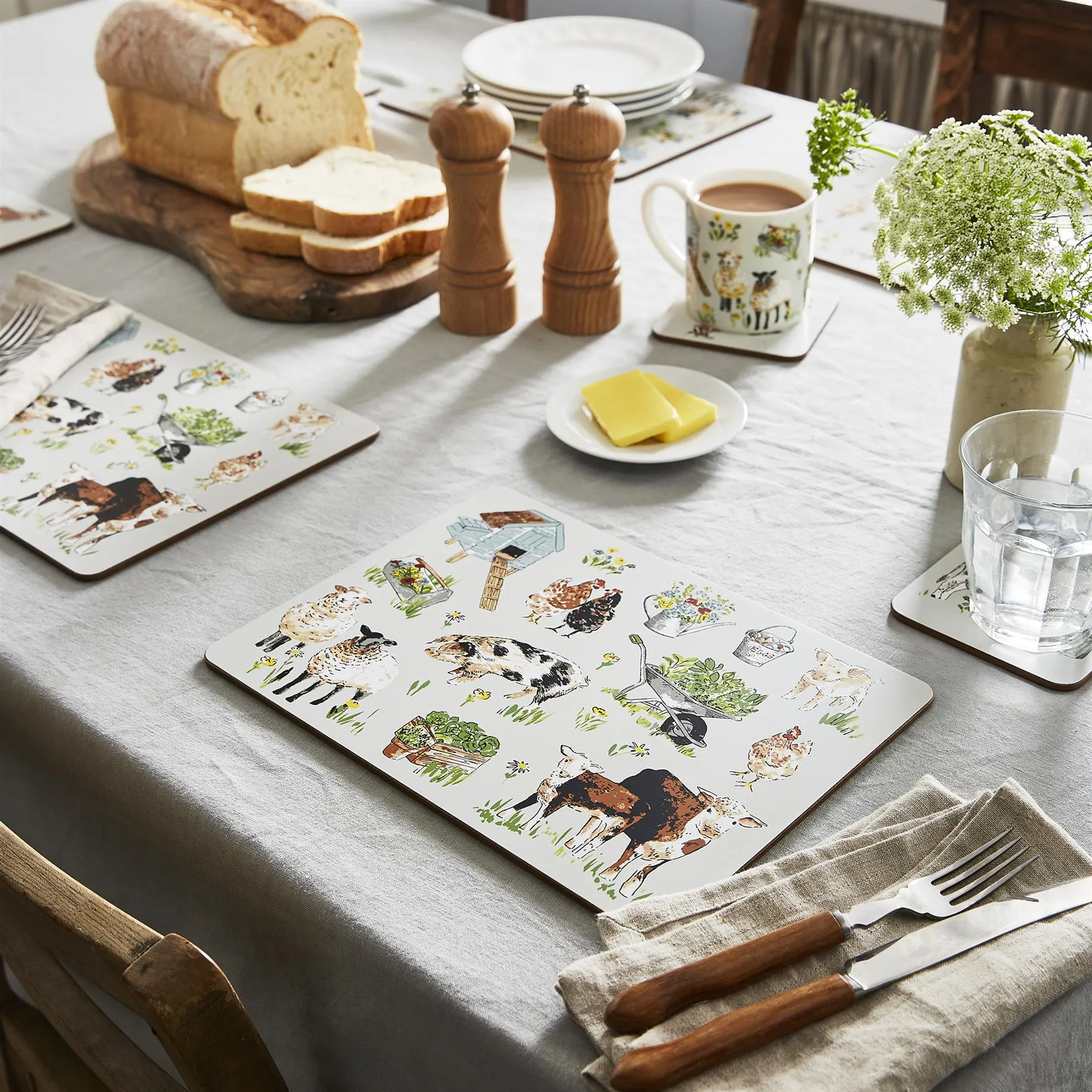 Ulster Weavers Portman Farm Coasters - 4 Pack One Size in Grey