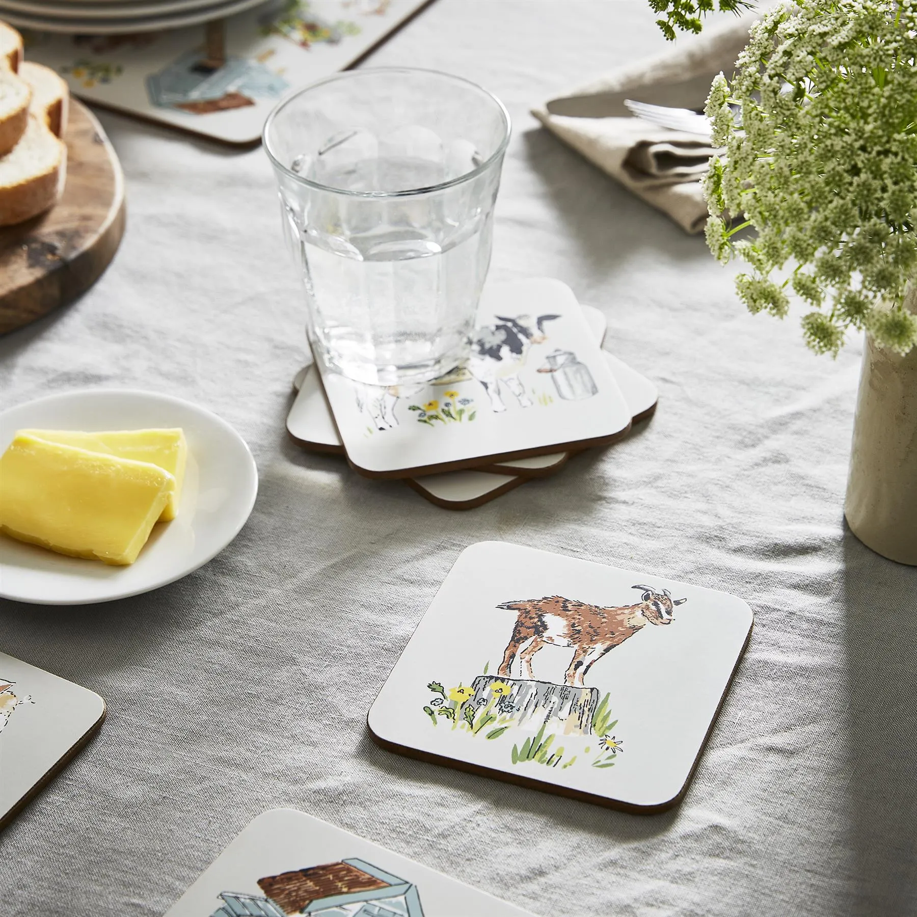 Ulster Weavers Portman Farm Coasters - 4 Pack One Size in Grey