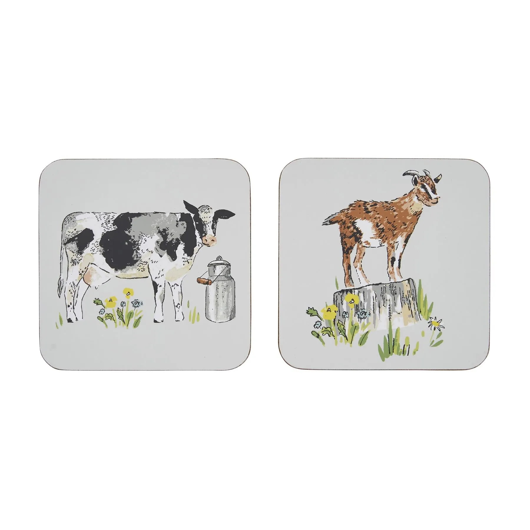 Ulster Weavers Portman Farm Coasters - 4 Pack One Size in Grey