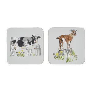 Ulster Weavers Portman Farm Coasters - 4 Pack One Size in Grey