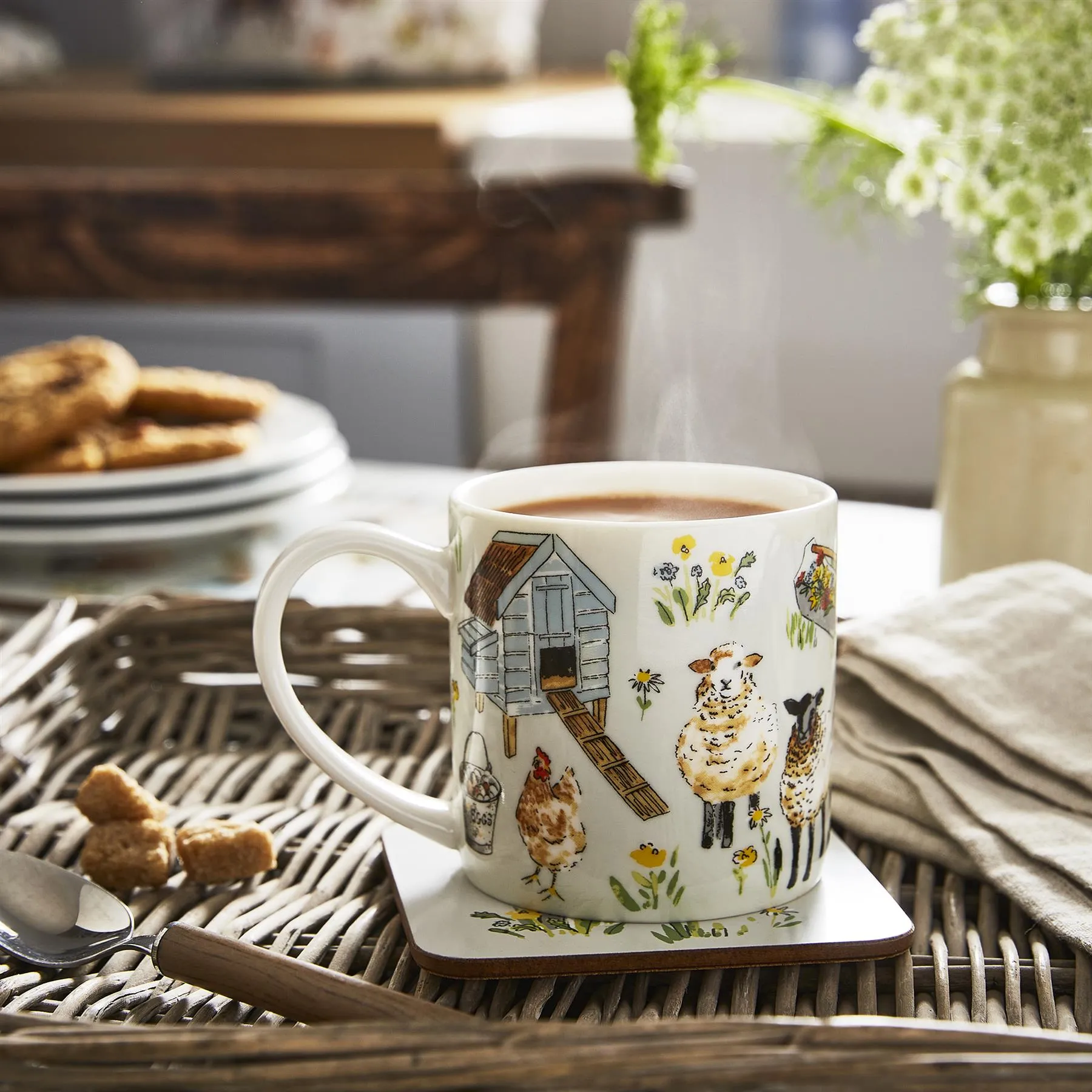 Ulster Weavers Portman Farm Coasters - 4 Pack One Size in Grey