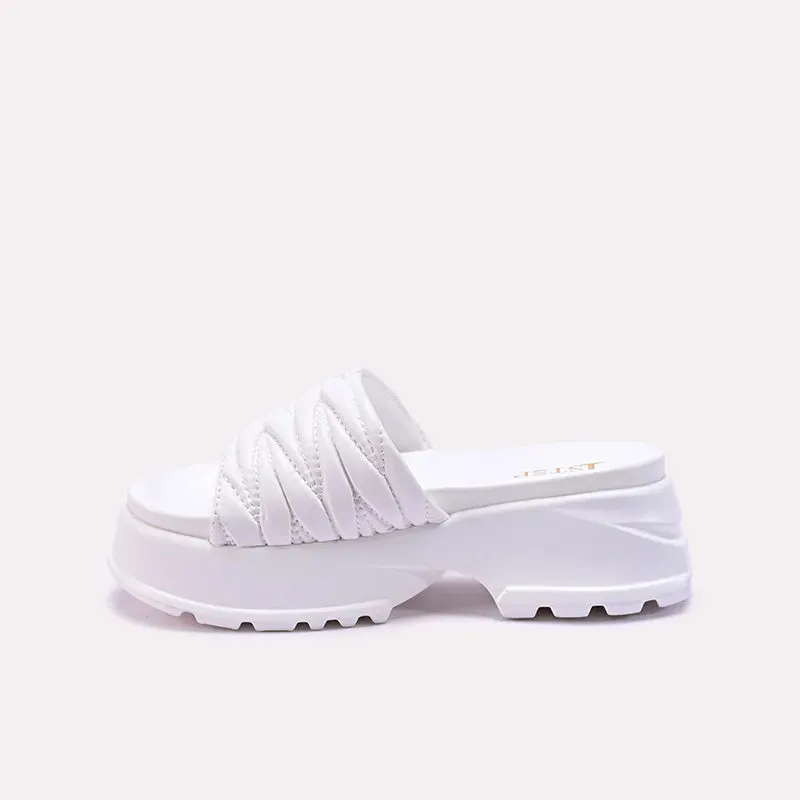 Wallis White Chunky Soft Slides 0412712