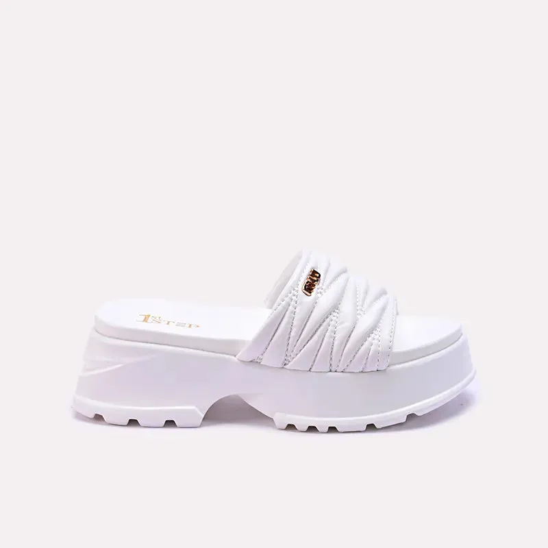 Wallis White Chunky Soft Slides 0412712