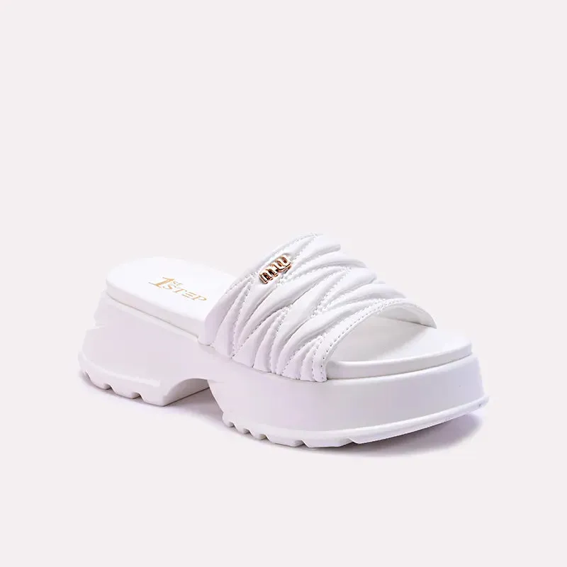 Wallis White Chunky Soft Slides 0412712