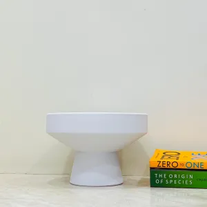 White Pedestal Bowl Ceramic Planter – Modern Decorative Pot
