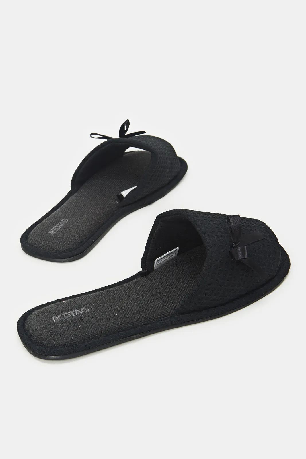 Women Black Waffle Slipper