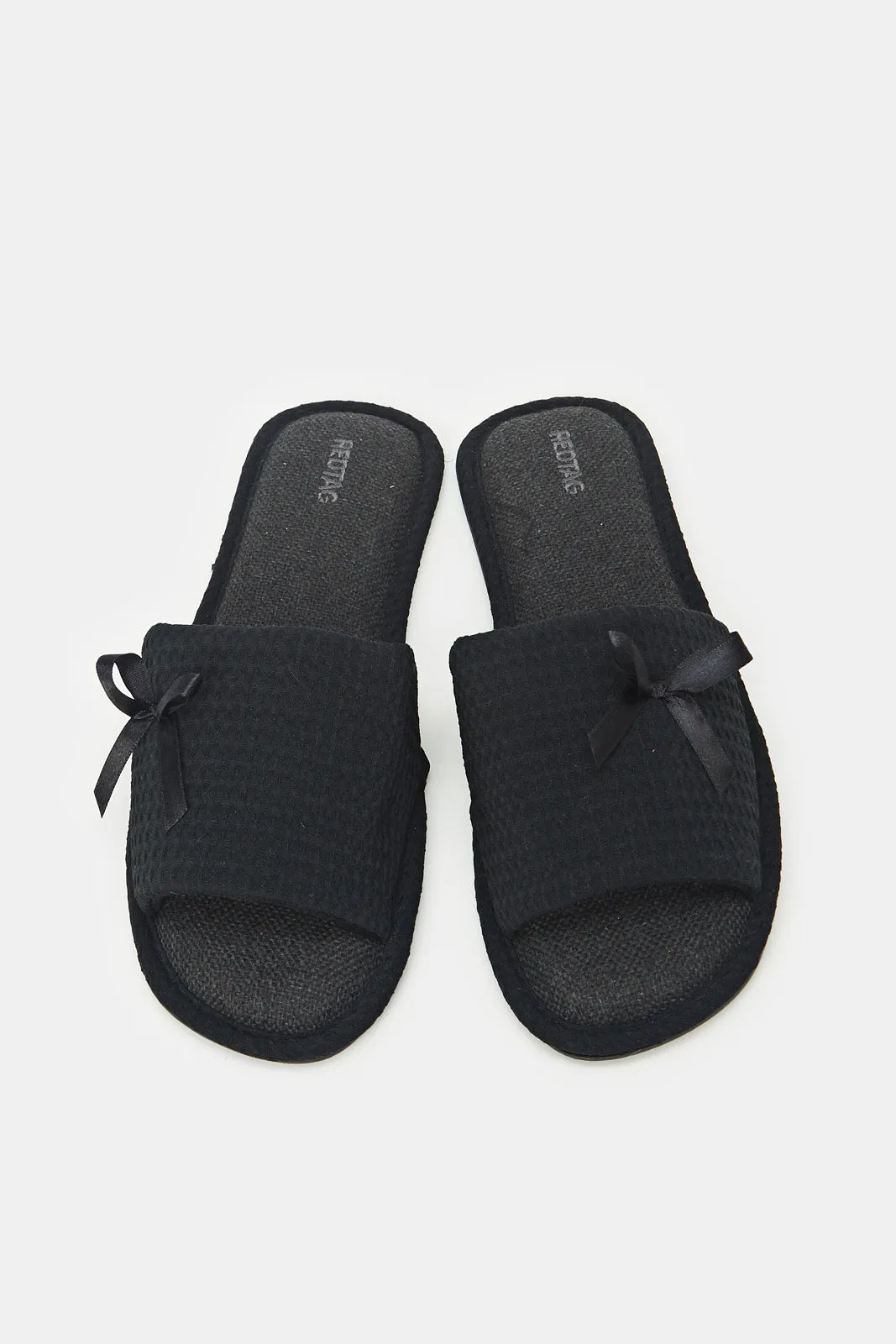 Women Black Waffle Slipper