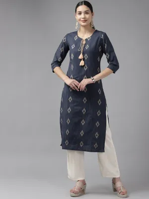 Women Blue Pure Cotton Kurta