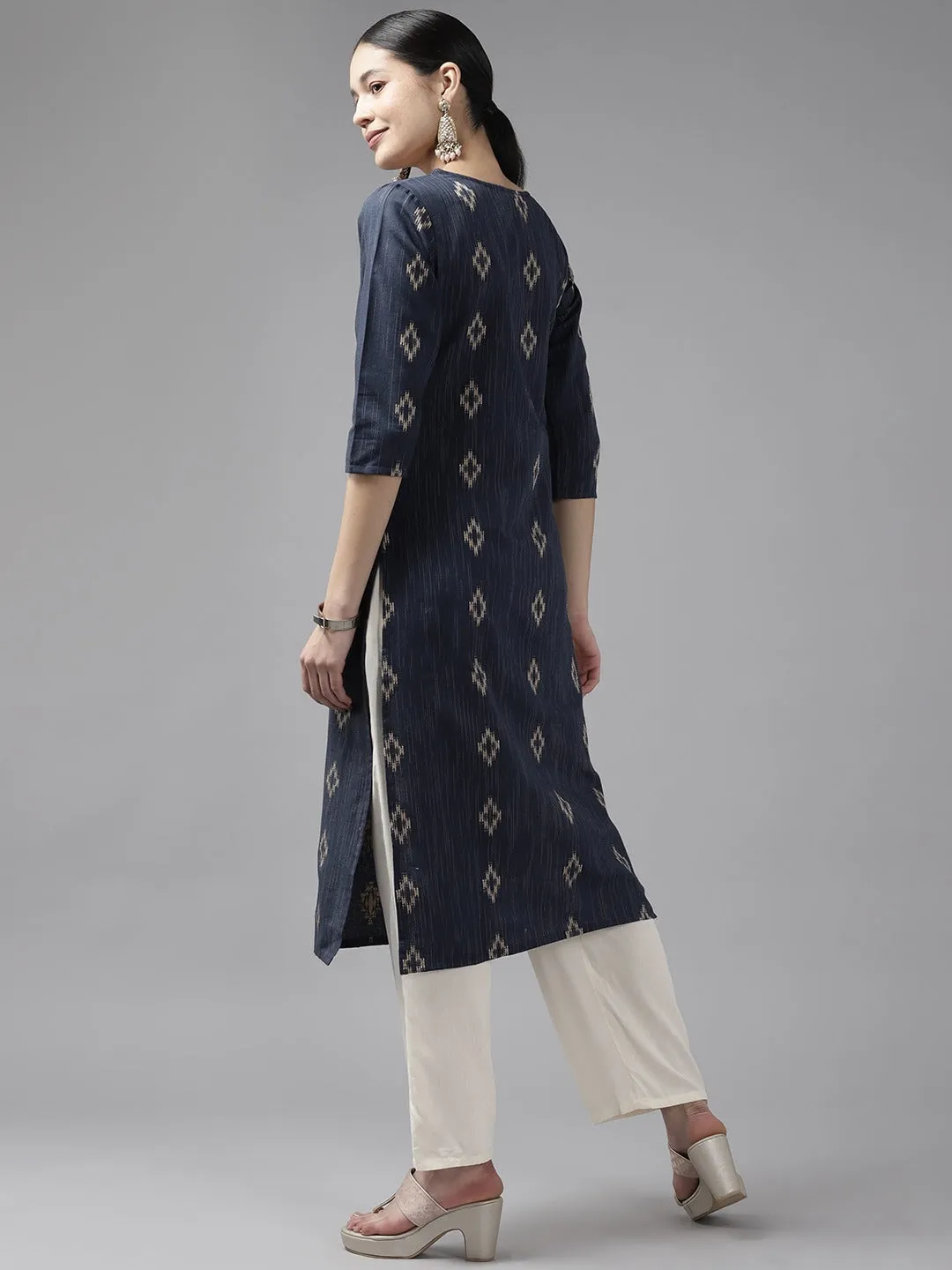 Women Blue Pure Cotton Kurta