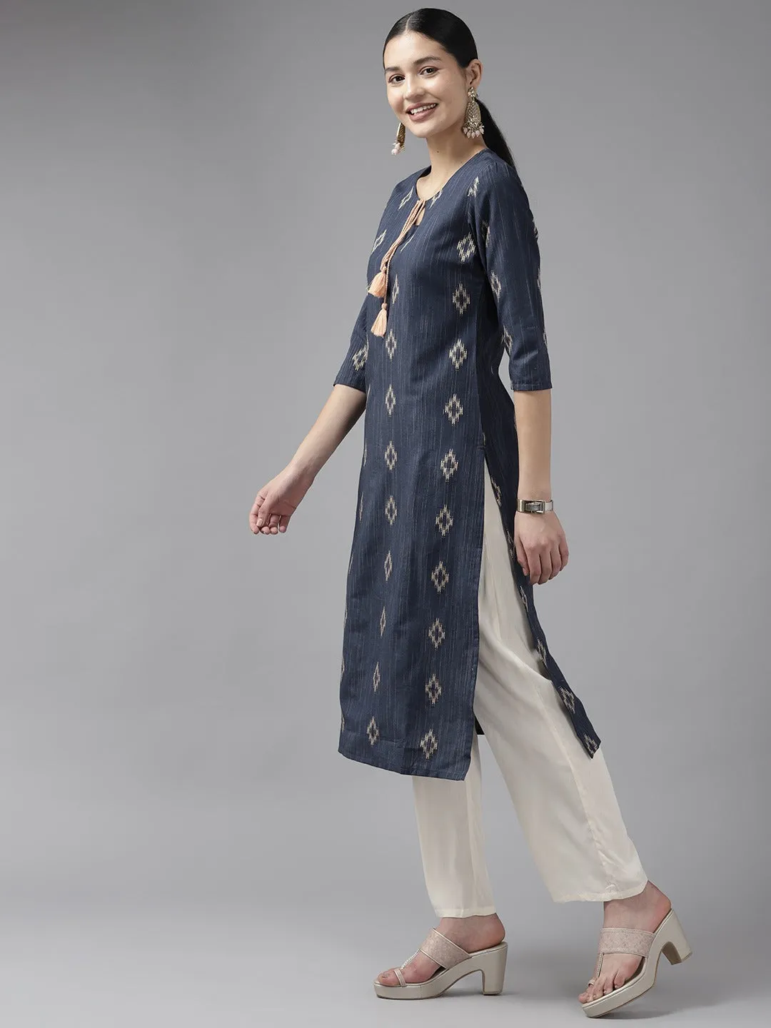 Women Blue Pure Cotton Kurta
