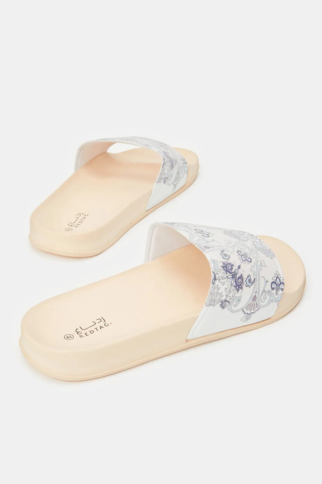 Women Pink Slide With Floral Print