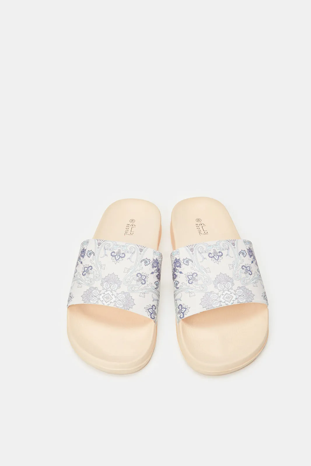 Women Pink Slide With Floral Print