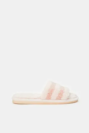 Women Pink Striped Slipper