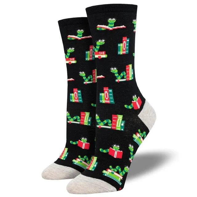 Women's Bookworms Socks, Black