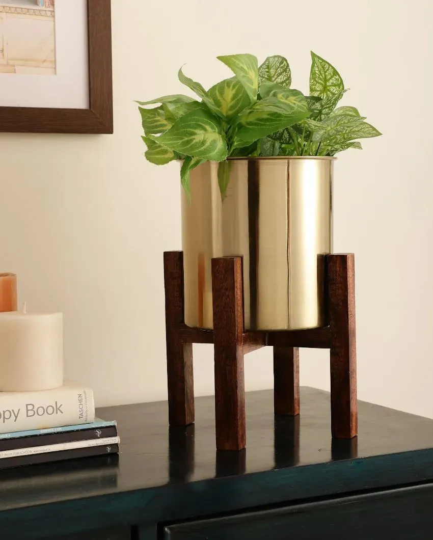 Wooden Arbor Stainless Steel Copper Planter