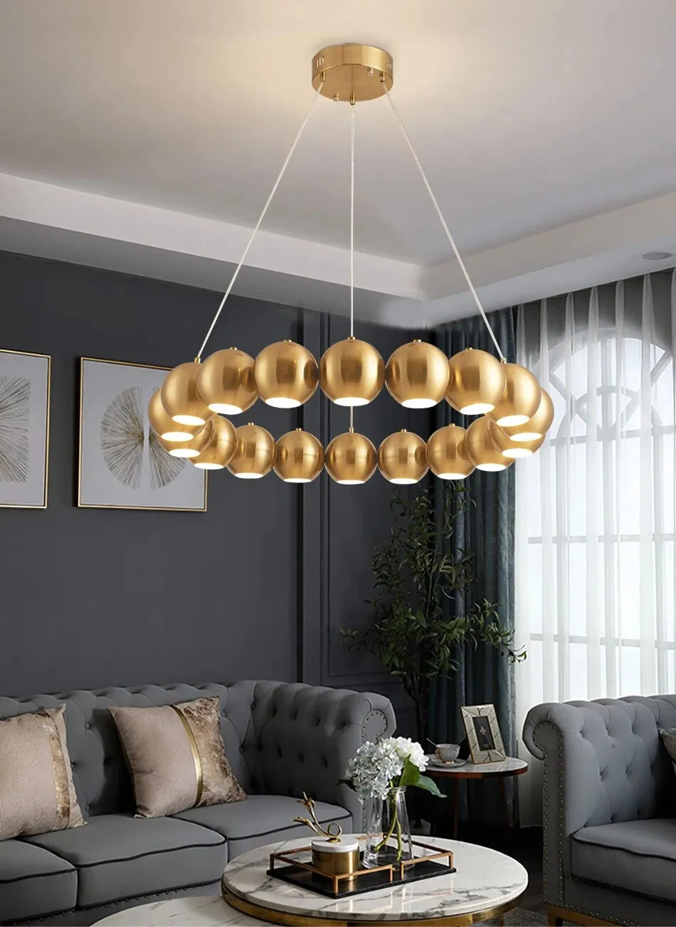 YLK Joint-Balls Rounded Ring Design Modern LED Hanging Chandelier