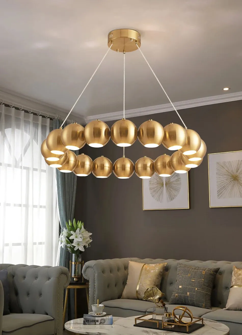 YLK Joint-Balls Rounded Ring Design Modern LED Hanging Chandelier